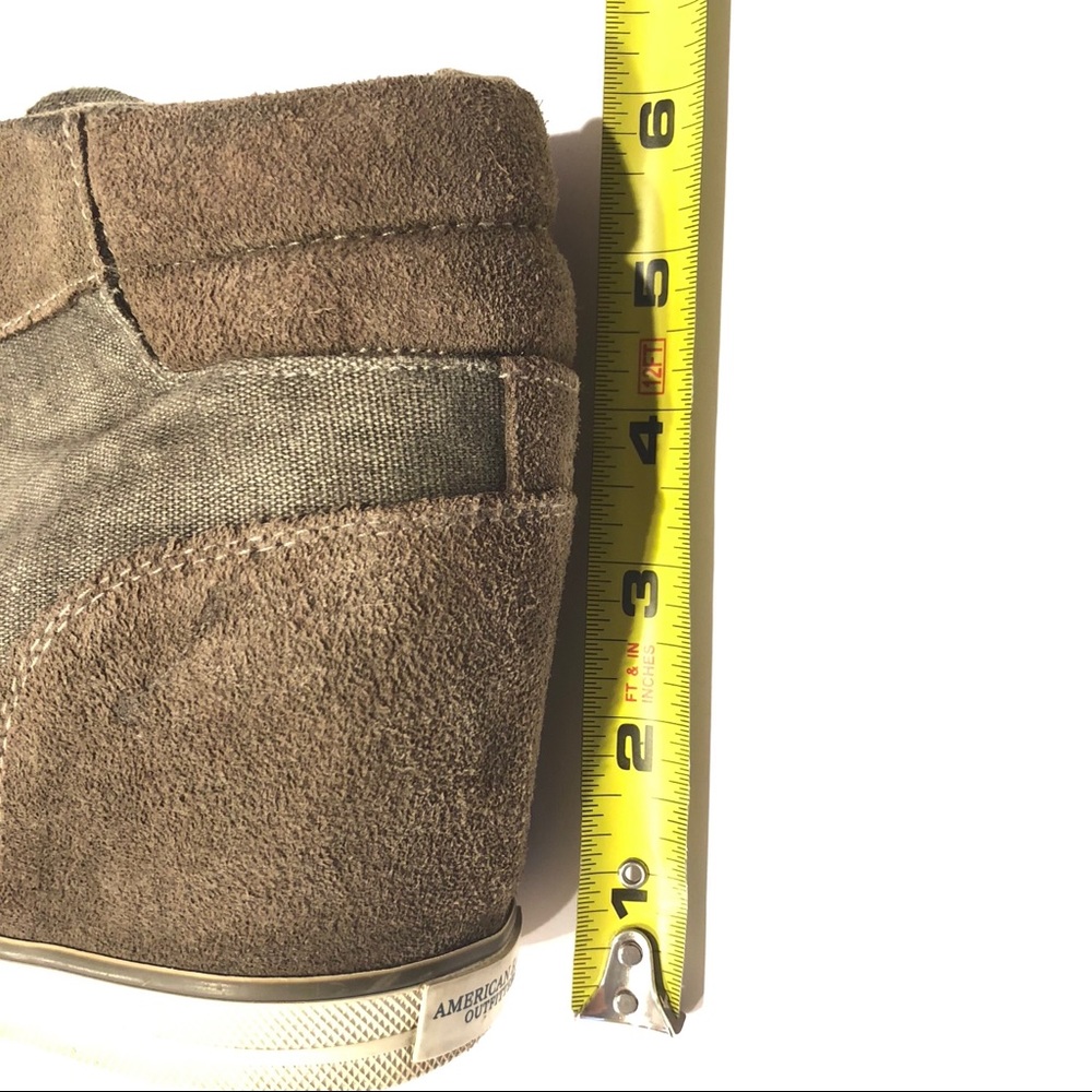 American Eagle Outfitters high top wedge sneakers. Green gray color. Size 9 - Picture 8 of 8